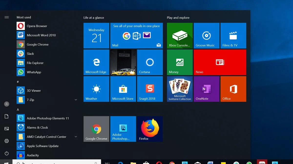 Windows 10 Start Menu